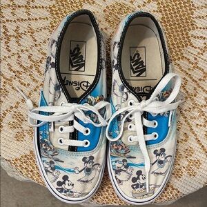 Vans Blue and White Disney Sneakers Size 7